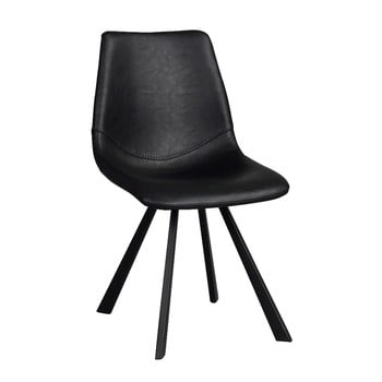 Scaun cu picioare negre rowico alpha, negru