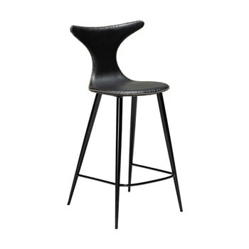 Scaun bar din piele ecologică dan–form denmark dolphin, înălțime 97 cm, negru