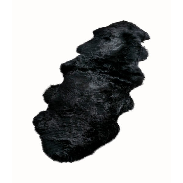 Černá ovčí kožešina Native Natural Double, 60 x 240 cm