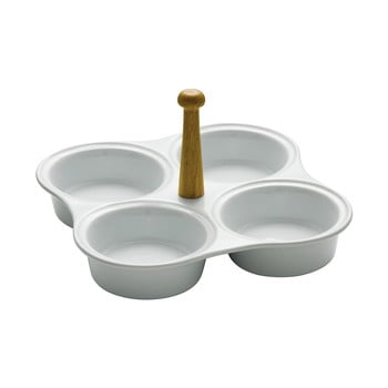 Boluri servire din porțelan și bambus premier housewares four snack