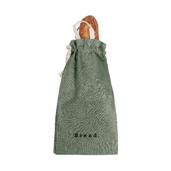 Săculeț textil pentru pâine linen couture bag green moss, înălțime 42 cm