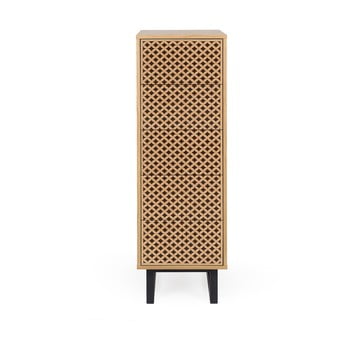 Comodă din lemn de mesteacăn woodman mora narrow diamond print