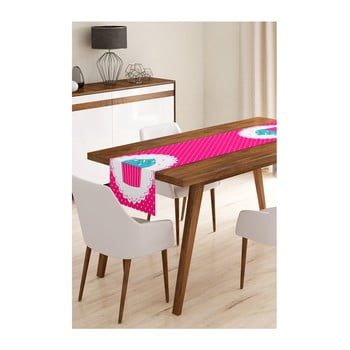 Napron din microfibră pentru masă minimalist cushion covers pink cupcake, 45 x 145 cm