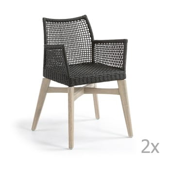 Set 2 scaune la forma rodini, gri închis