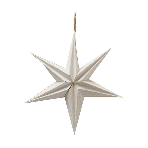Bílá vánoční papírová závěsná dekorace ve tvaru hvězdy Boltze Kassia, ø 20 cm
