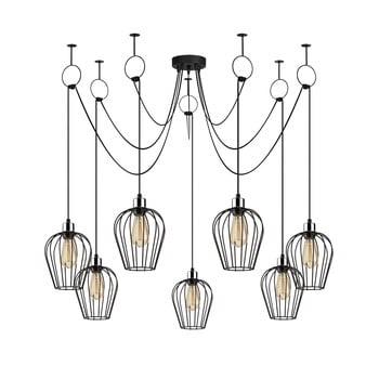 Lustră de 6 becuri opviq lights tel, negru