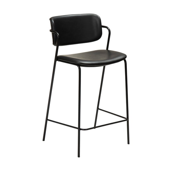 Černá barová židle z imitace kůže DAN-FORM Denmark Zed, výška 95,5 cm