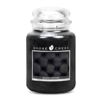 Lumânare parfumată în recipient de sticlă Goose Creek Black Leather, 150 ore de ardere