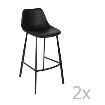 Set 2 scaune bar Dutchbone Franky, înălțime 106 cm, negru de la Dutchbone