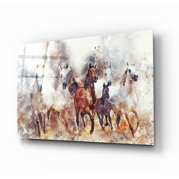 Tablou din sticlă insigne horses ii.