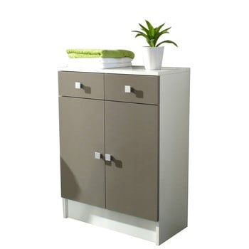 Dulap baie temahome combi, lățime 60 cm, gri - maro