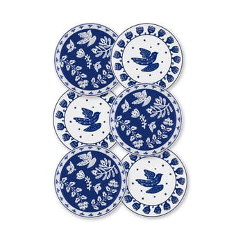 Set 6 farfurii din porțelan pentru desert mia bloom, ⌀ 19 cm, alb - albastru