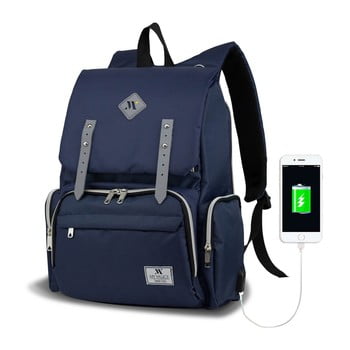 Rucsac maternitate cu port usb my valice mother star baby care, albastru închis