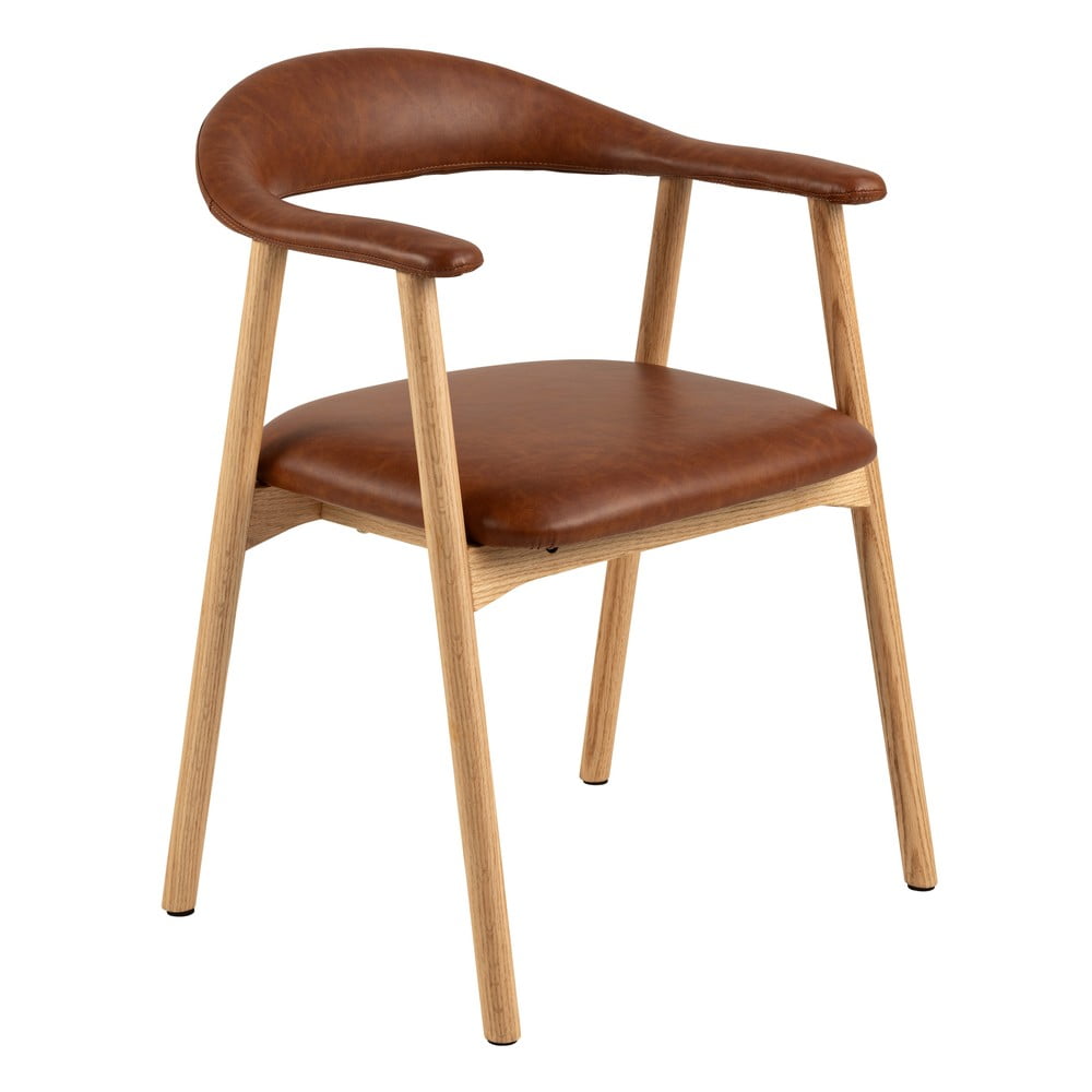Jídelní židle z imitace kůže v koňakově hnědé a přírodní barvě v sadě 2 ks Addi – Actona