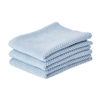 Set 3 prosoape bucătărie din bumbac zone garro, 27 x 27 cm, albastru deschis