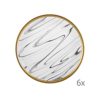 Set 6 farfurii din porțelan pentru desert mia lucid, ⌀ 19 cm, gri - alb