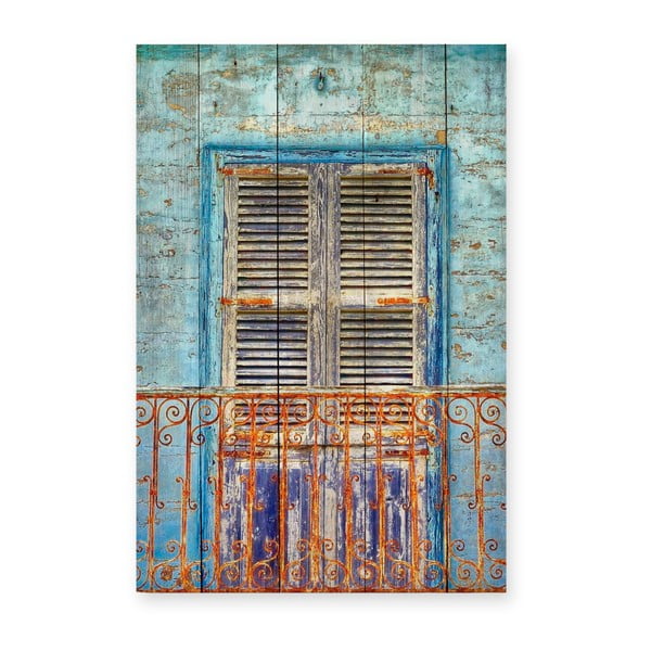 Nástěnná cedule z borovicového dřeva Really Nice Things Balcony, 40 x 60 cm