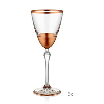 Set 6 pahare pentru vin spumantt mia glam bronze, 200 ml