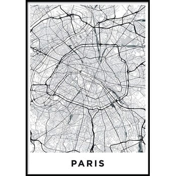Poster cu ramă pentru perete map/paris/no2, 40 x 50 cm