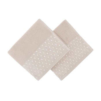 Set 2 prosoape burumcuk, 50 x 90 cm, bej