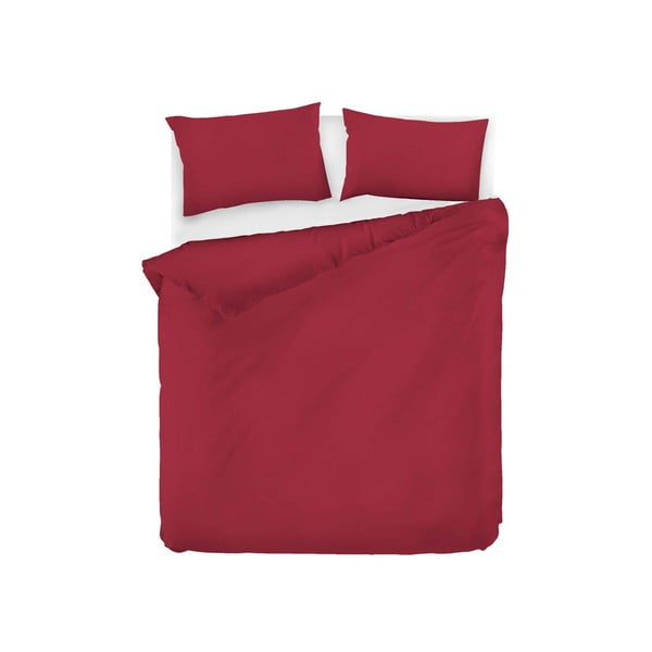 Červené povlečení na dvoulůžko z ranforce bavlny EnLora Home Fresh, 200 x 220 cm