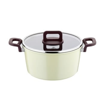 Oală cu mâner și capac madison leah, Ø 24 cm, verde deschis