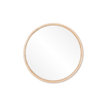Oglindă de perete cu ramă din lemn masiv de stejar gazzda look, ⌀ 22 cm