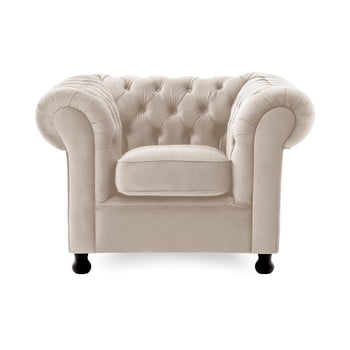 Fotoliu vivonita chesterfield silky, gri deschis
