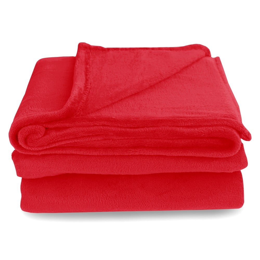 Červená deka z mikrovlákna DecoKing Mic, 200 x 220 cm
