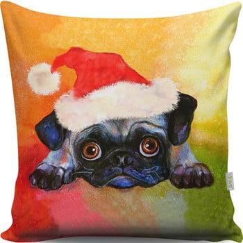 Pernă cu 2 fețe mops, 43 x 43 cm