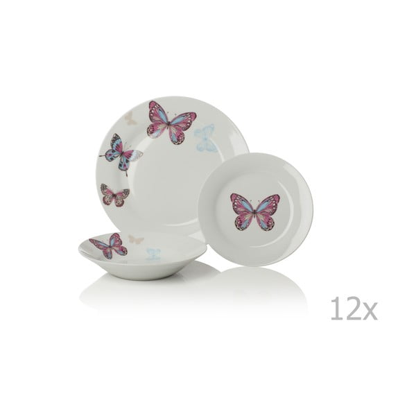 12dílná porcelánová sada nádobí Sabichi Mariposa