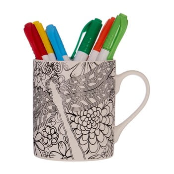 Set 6 markere și cană premier housewares dragonfly,