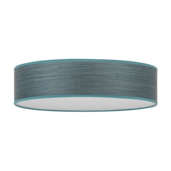 Plafonieră cu abajur din furnir natural bulb attack ocho, ⌀ 40 cm, albastru - gri