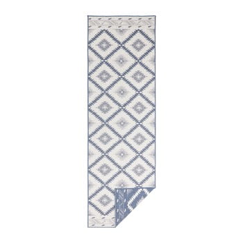 Covor cu 2 fețe bougari twin, 350 x 80 cm, albastru