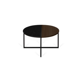 Masă de cafea cu blat din lemn de nuc și marmură temahome sonata, lățime 80 cm