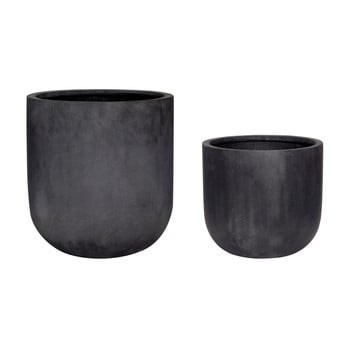 Set 2 ghivece hübsch mismo, negru