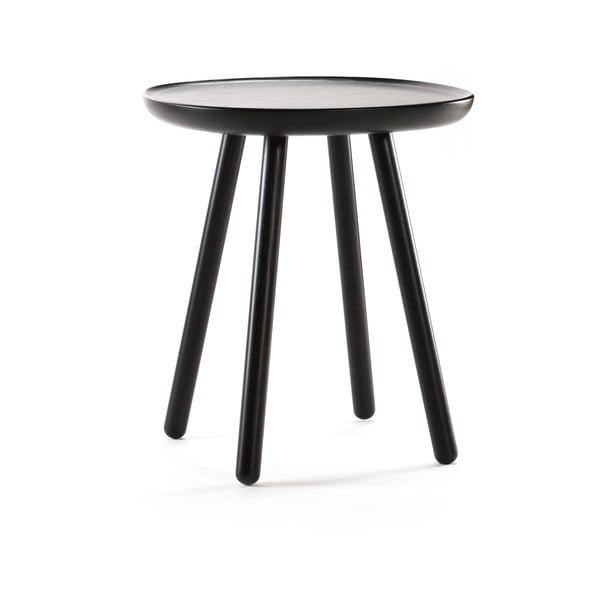 Černý odkládací stolek z masivu EMKO Naïve, ø 45 cm