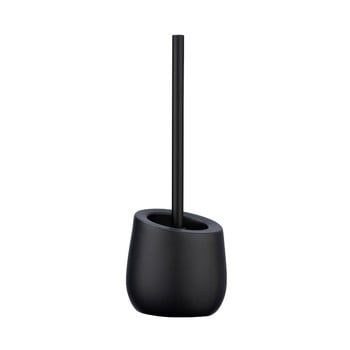 Perie cu suport din ceramică pentru toaletă wenko badi, negru