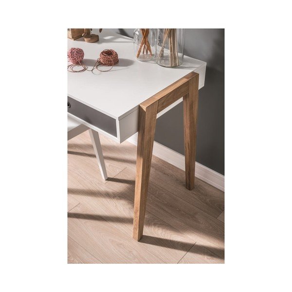 Bílo-šedý pracovní stůl Vox Concept