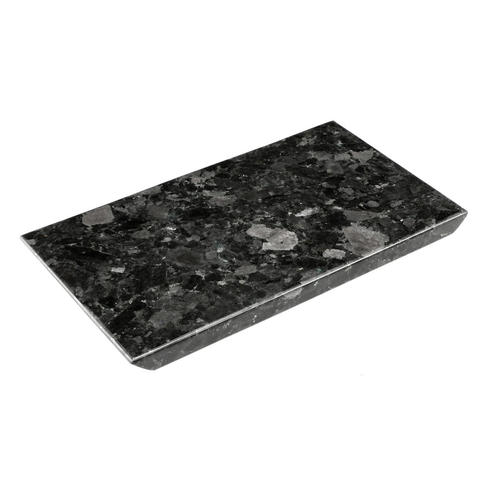 Černý žulový podnos RGE Black Crystal, 20 x 35 cm