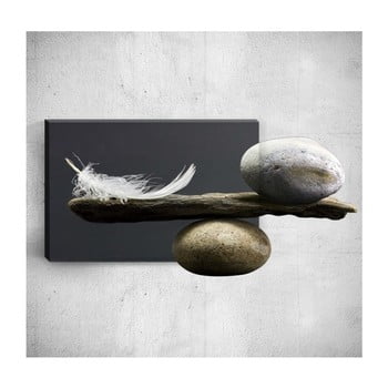 Tablou de perete 3d mosticx feather with pebbles, 40 x 60 cm