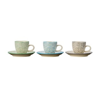 Set 3 căni din ceramică pentru cafea bloomingville isabella