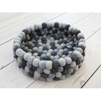 Coș depozitare, cu bile din lână wooldot ball basket, ⌀ 28 cm, gri închis
