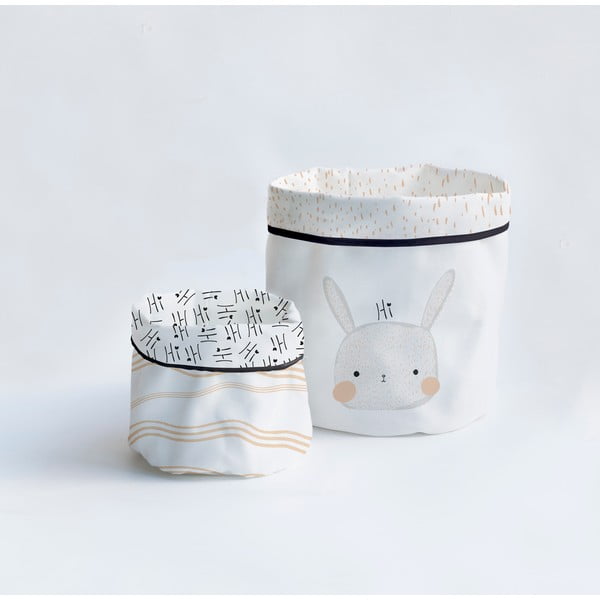 Sada 2 textilních úložných košíků Madre Selva Bunny