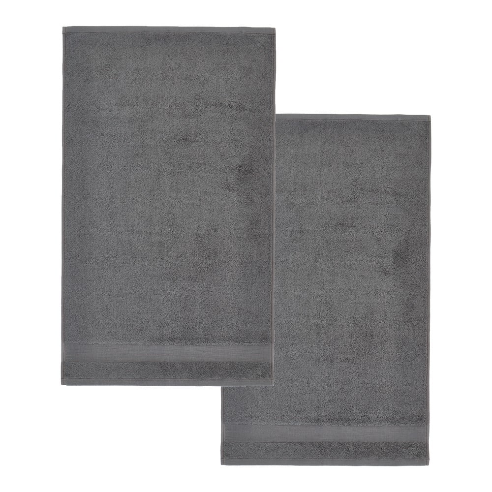 Tmavě šedé froté bavlněné osušky v sadě 2 ks 90x140 cm Anti-Bacterial – Catherine Lansfield