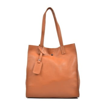 Poșetă din piele isabella rhea tote, maro coniac
