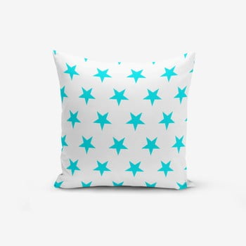 Față de pernă cu amestec din bumbac minimalist cushion covers turquoise star modern, 45 x 45 cm