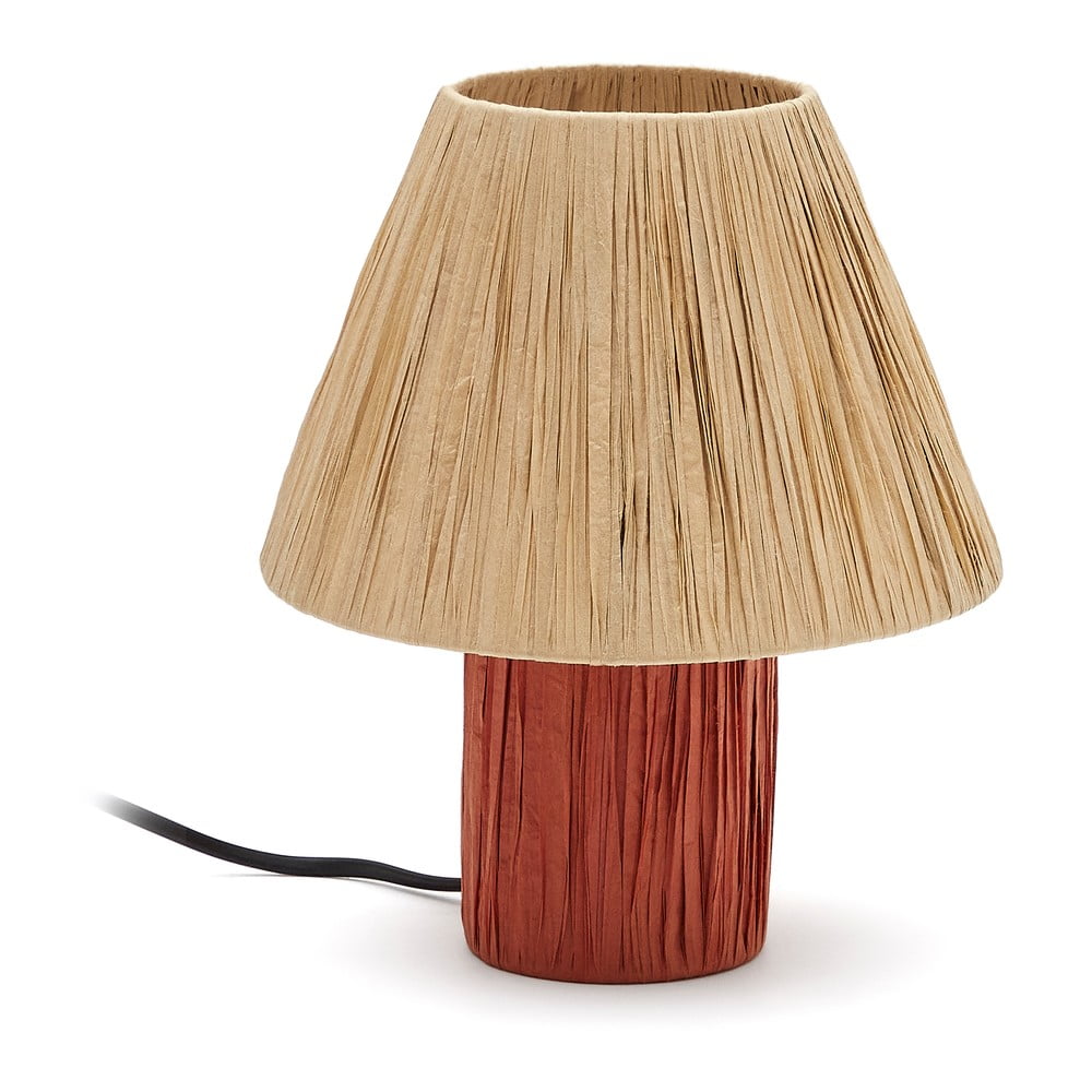 Stolní lampa v přírodní a terakotové barvě (výška 25 cm) Pulmi – Kave Home