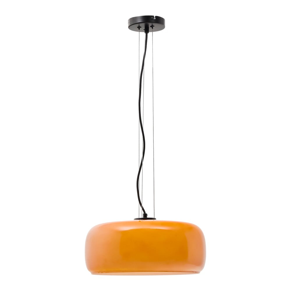 Oranžové LED závěsné svítidlo se skleněným stínidlem ø 38 cm Reig – Kave Home