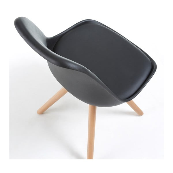 Černá židle s bukovými nohami loomi.design Lumos
